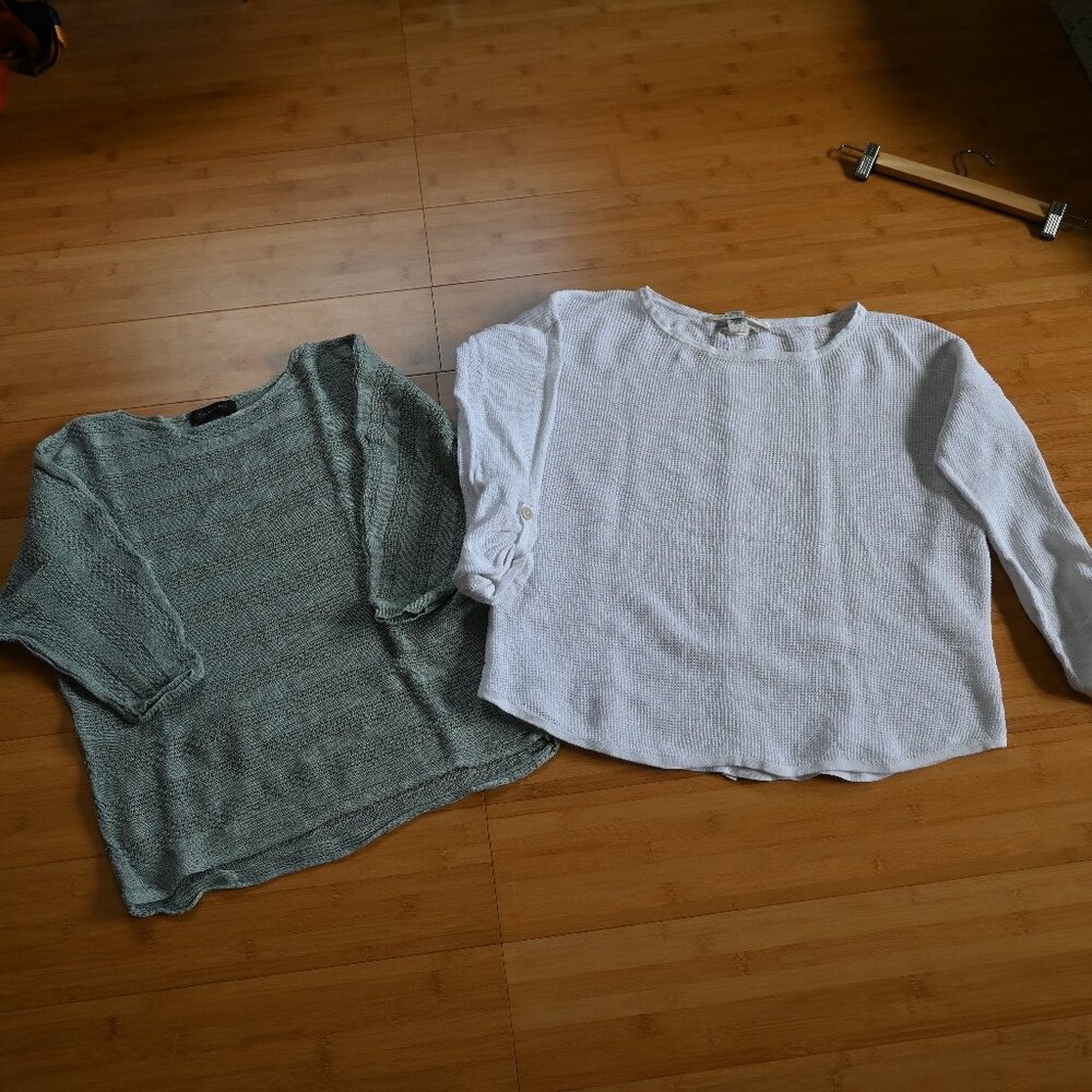 Linen Lightweight Sweater Top Bundle Tahari & Max Studio